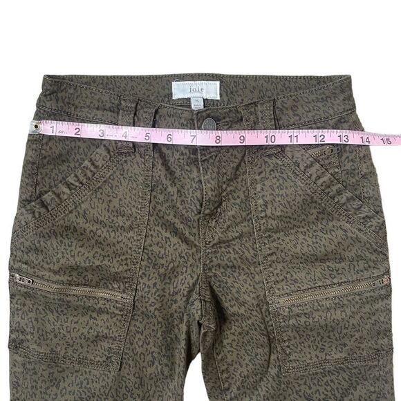 Joie Park Skinny Leopard Green Moto Cargo Ankle Fit Skinny Jeans Size 25 - Picture 10 of 16